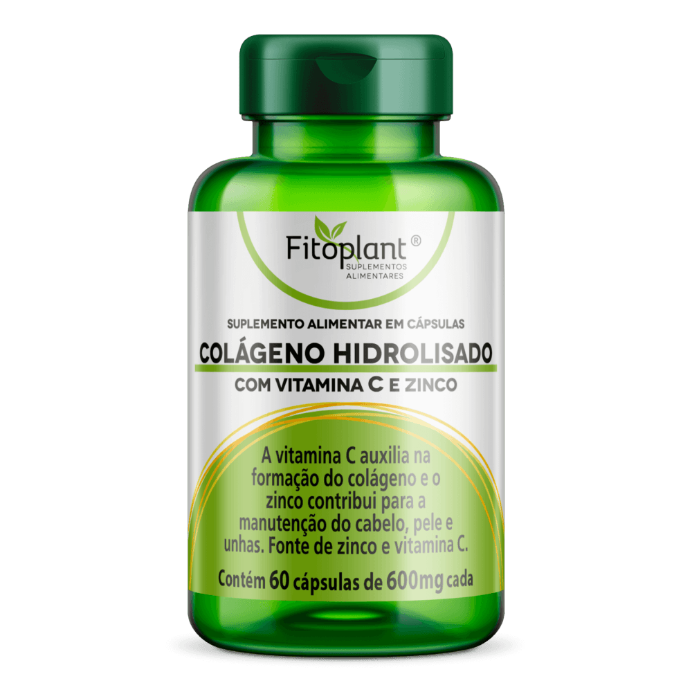 Colágeno Hidrolisado com Vitamina C e Zinco 600mg 60Caps