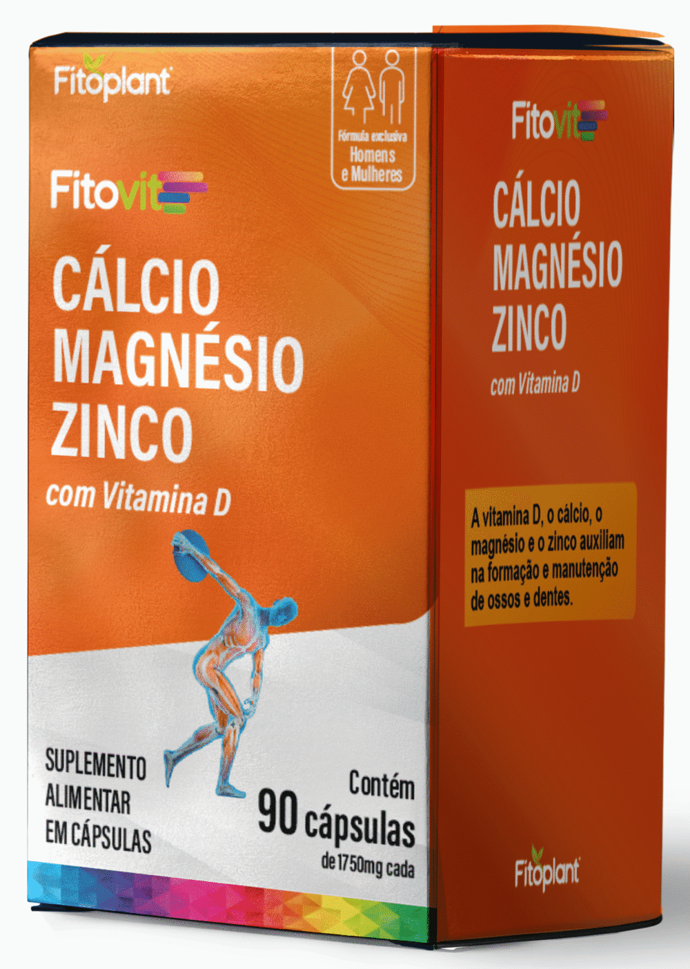 Cálcio + Magnésio + Zinco + Vitamina D 1750mg 90Caps