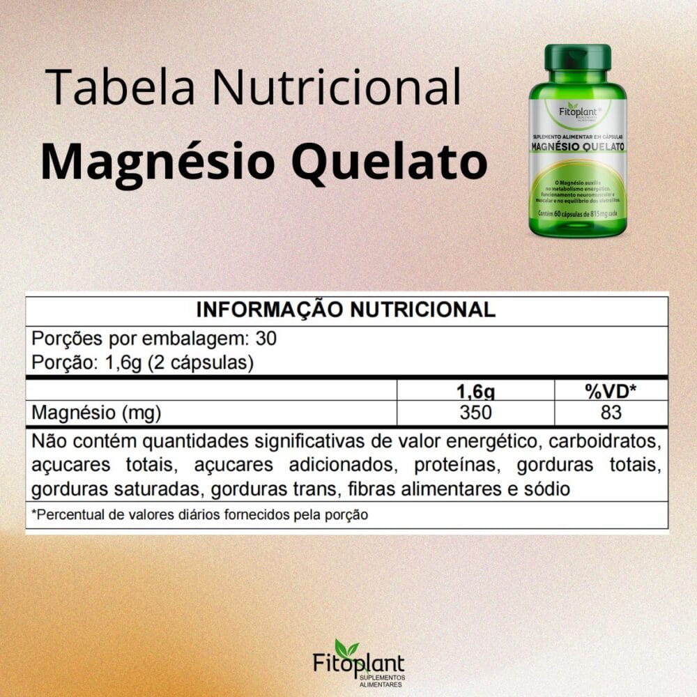 Magnésio Quelato 815mg 60Caps - Imagem 2