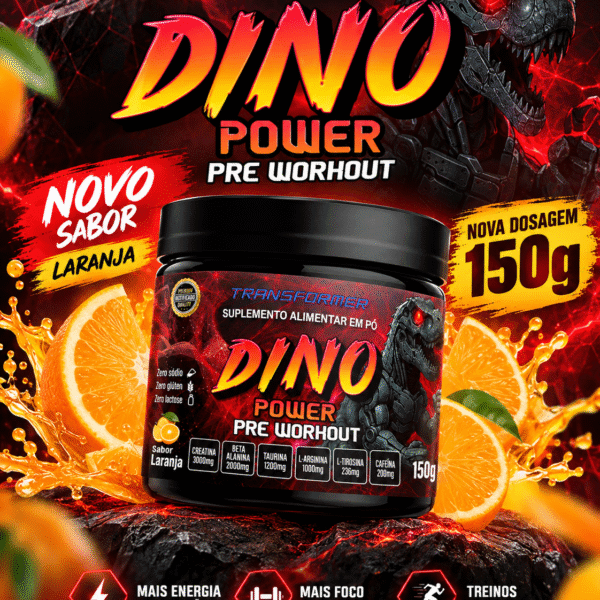 Dino Power Laranja_ Energia Máxima