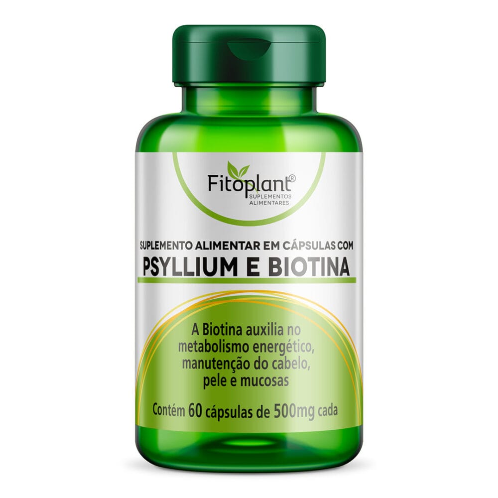 Psyllium e Biotina 500mg 60Caps